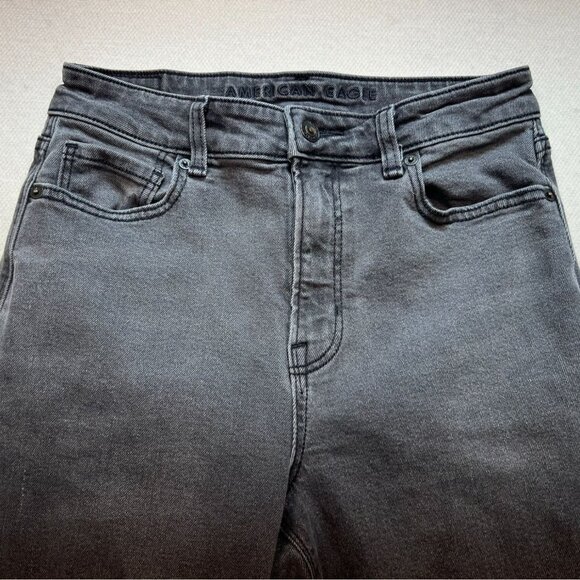 American Eagle Womens Skinny Jeans Size 4 Gray Black Denim Ankle High Rise - Picture 5 of 11